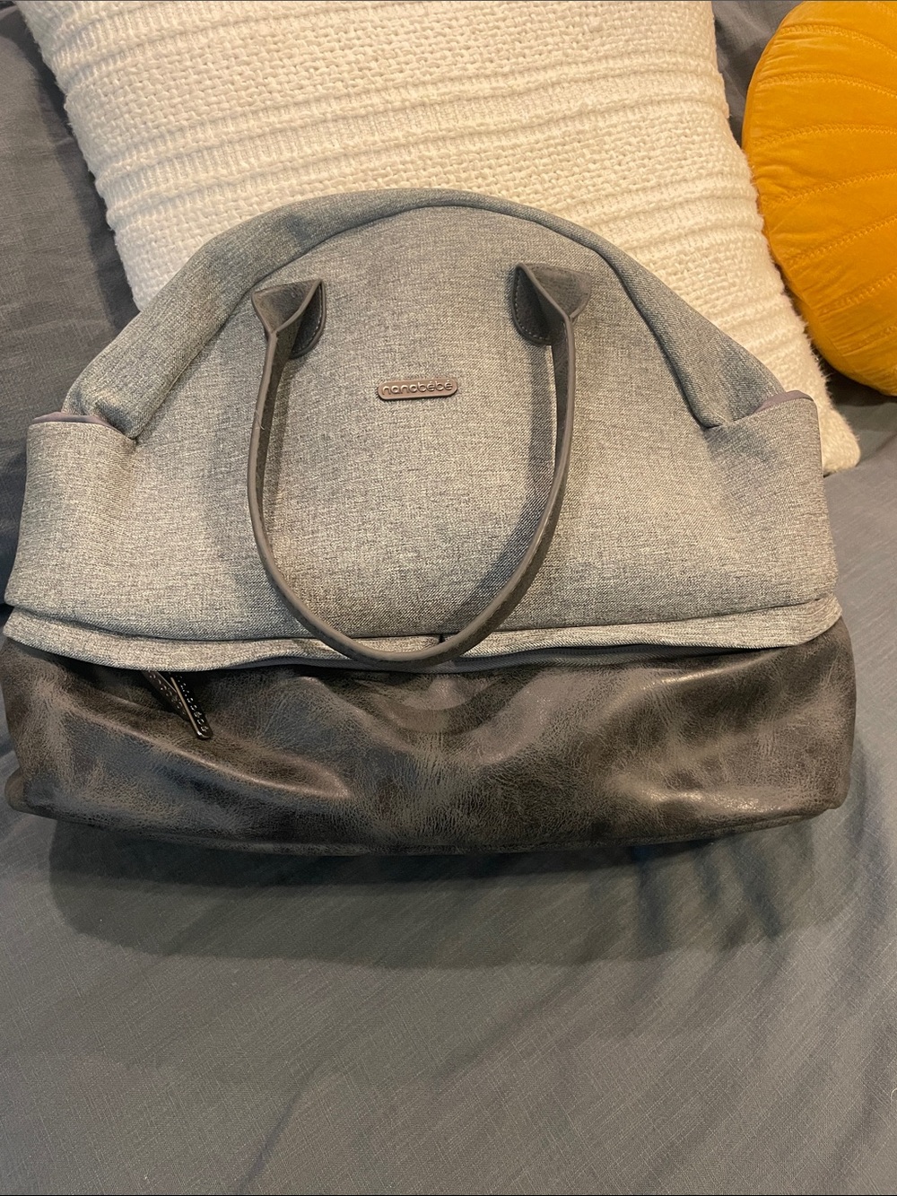 Gray and Black Diaper Bag